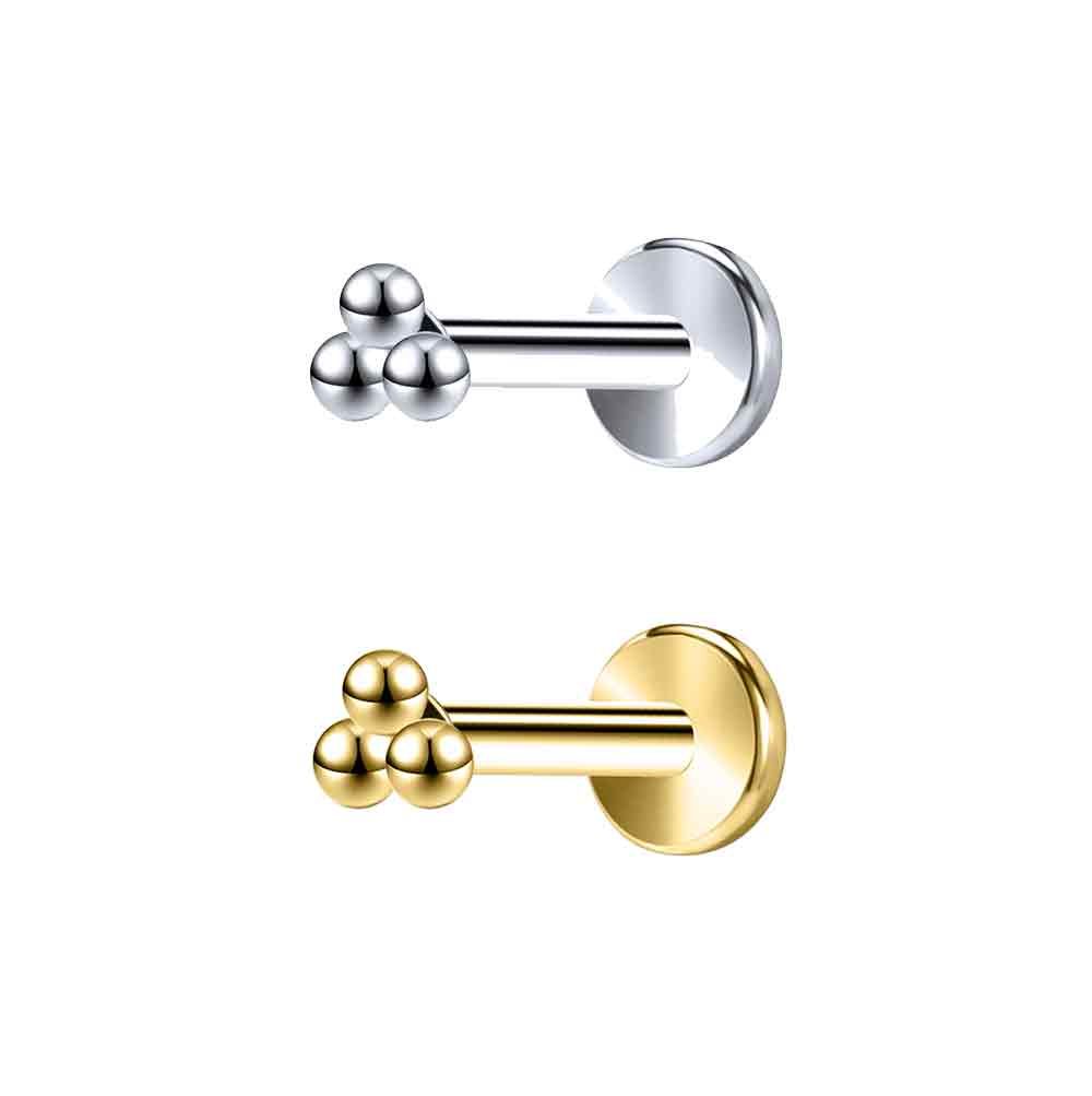 925 Sterling Silver Triple Labret Stud