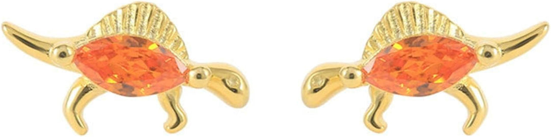 Sterling Silver Cute Dinosaur Stud Earrings