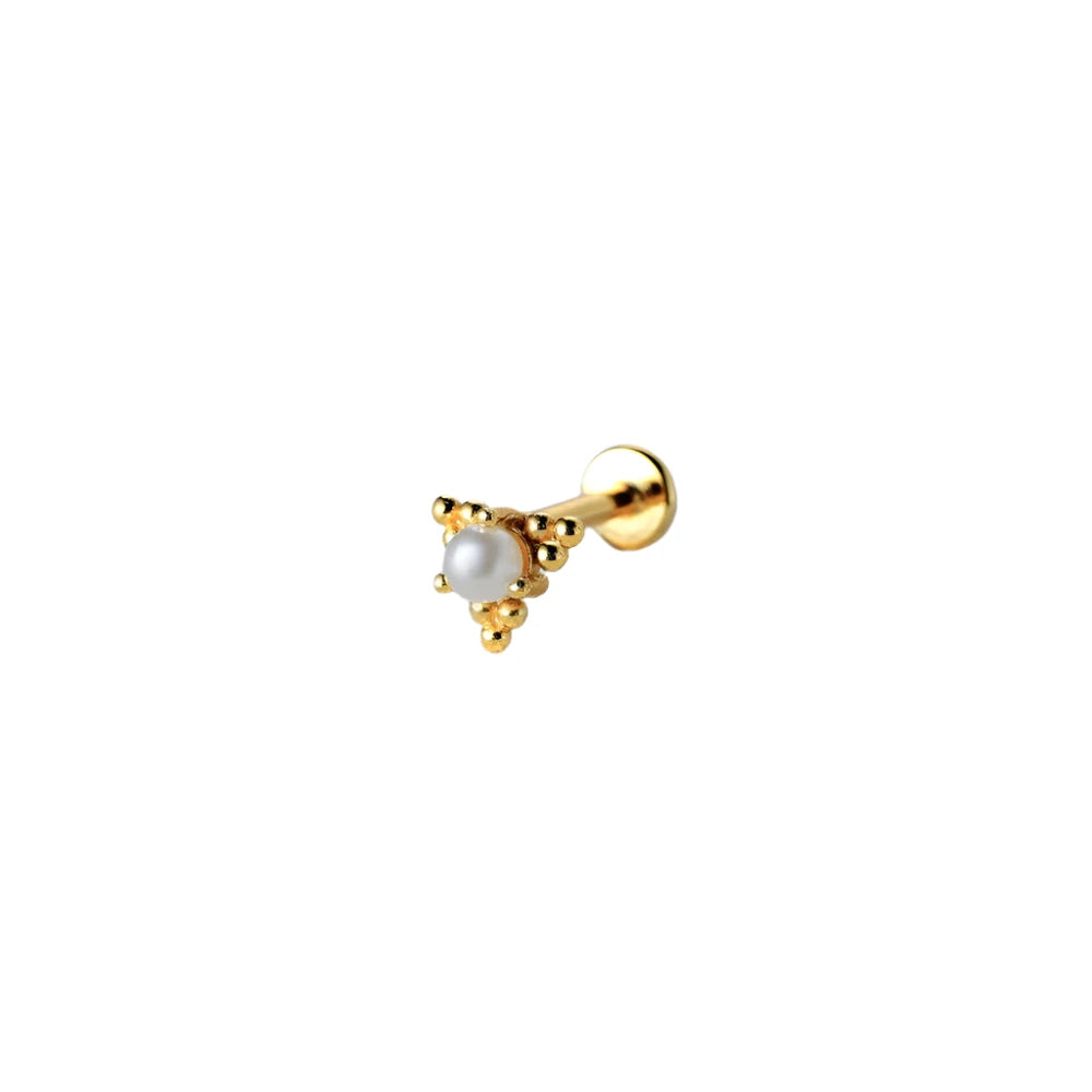 Pyramid faux Pearl Labret