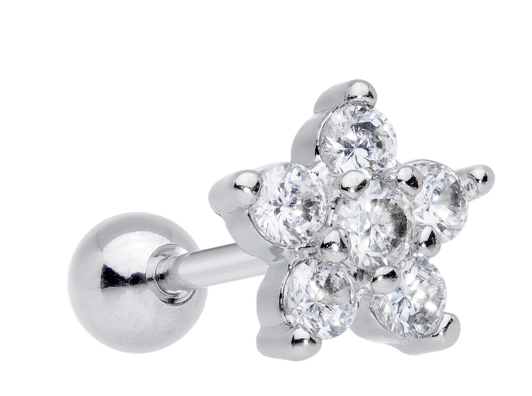 Crystal Flower Stud