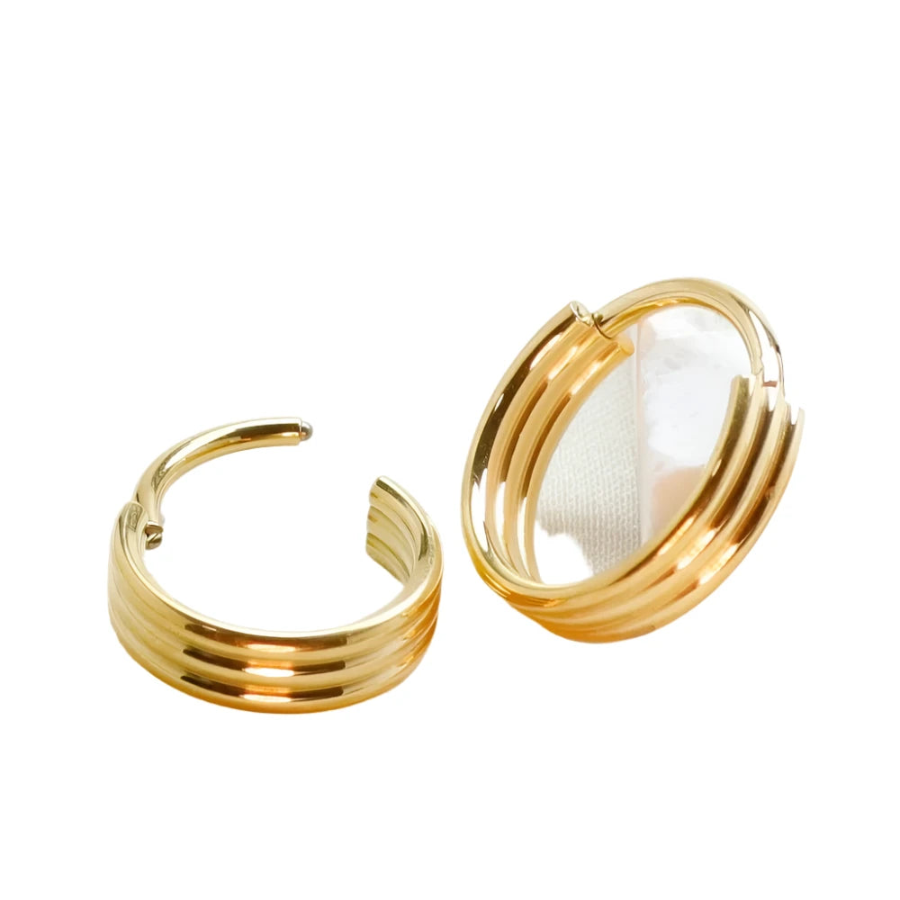 Three band Clicker Titanium Hoop