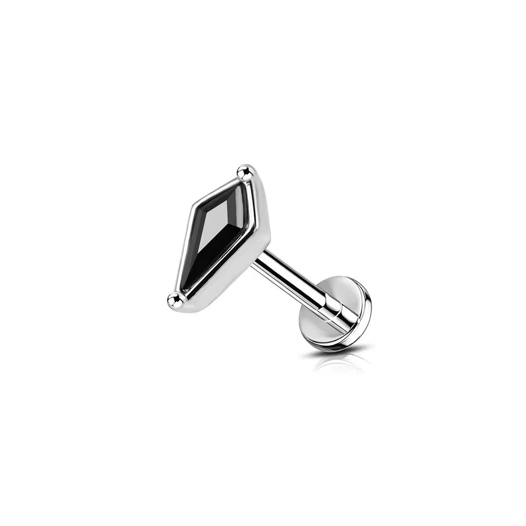 Stainless Steel Black Spire Flat Backed Stud