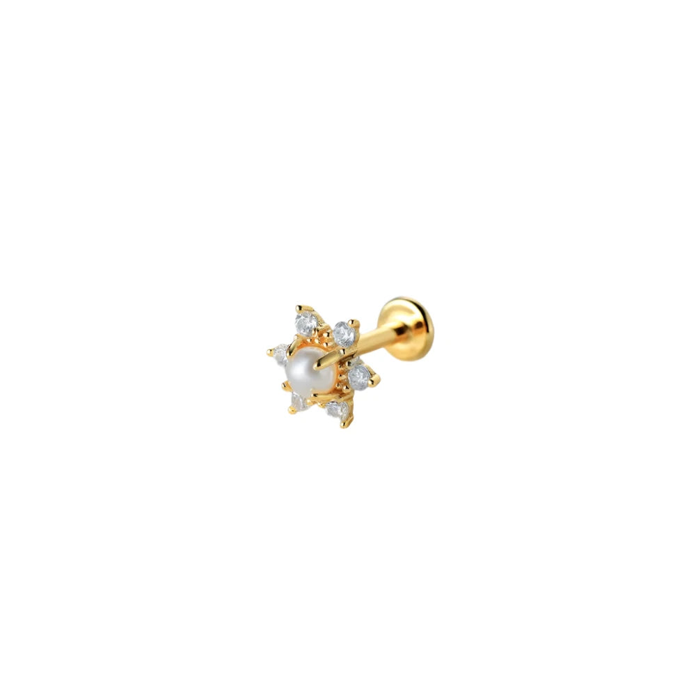 Faux Pearl CZ Burst