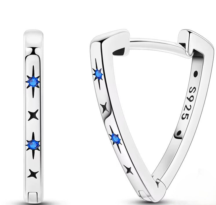 Sterling Silver Shooting Star Tringle Clicker Earrings