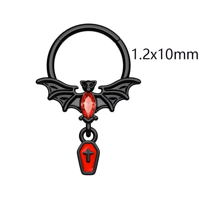 Stainless Steel Bat Drop Coffin Clicker Hoop