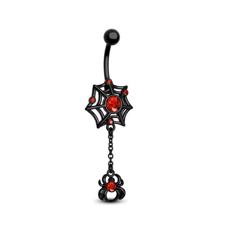Stainless Steel Spider Webb Black Belly Bar