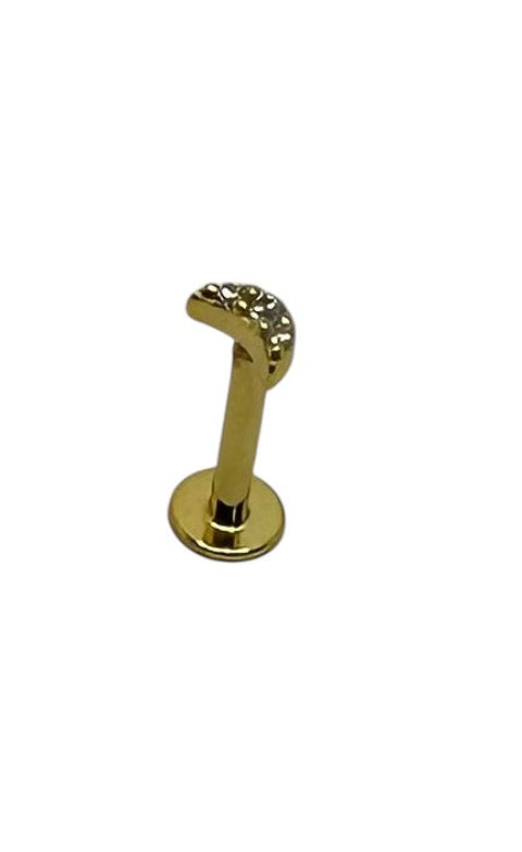 Skyline Sterling Silver Moon Gold Plated Labret Stud