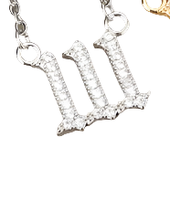 Stainless Steel Angel Number 111 Necklace CZ Clear