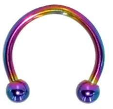 Titanium Rainbow Horseshoe Ring