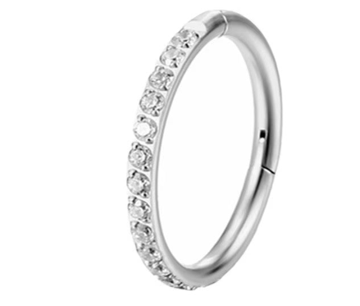Titanium CZ Clicker Hoop