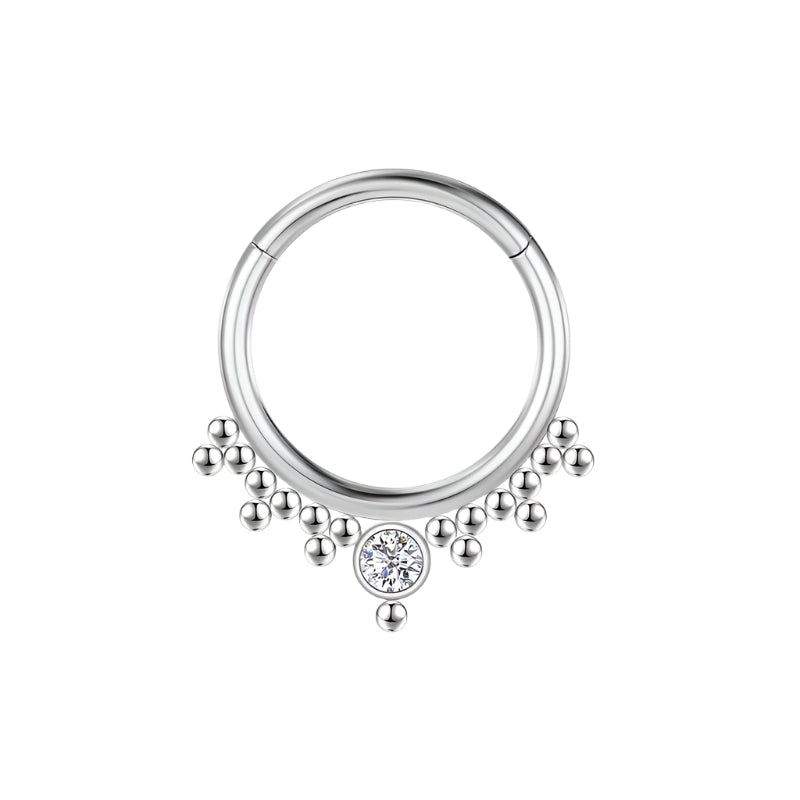 Titanium CZ septum Clicker Hoop