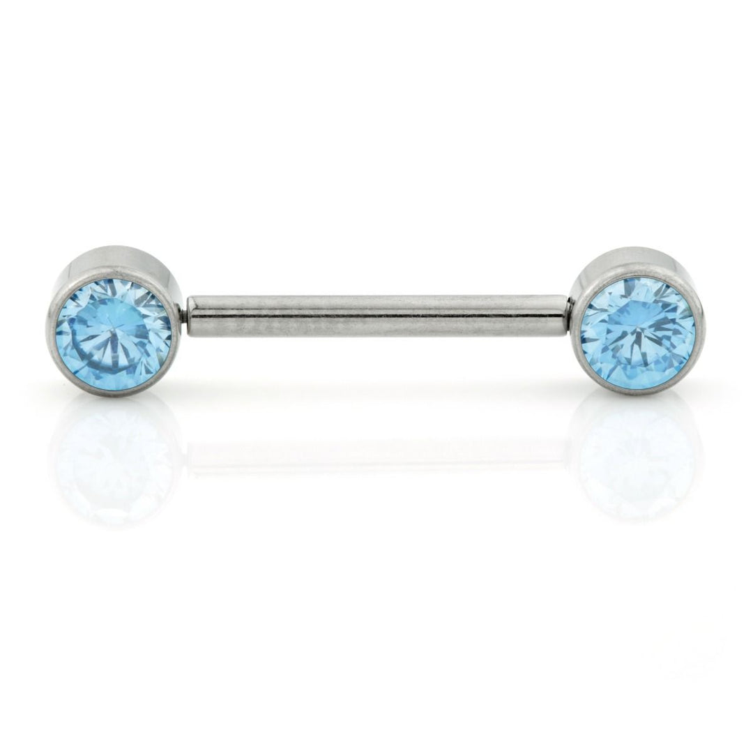 Threadless Forward Facing Double Jewelled Plain Disc Barbell