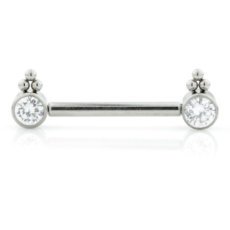 Threadless Forward Facing Double Stoned Disc Barbell