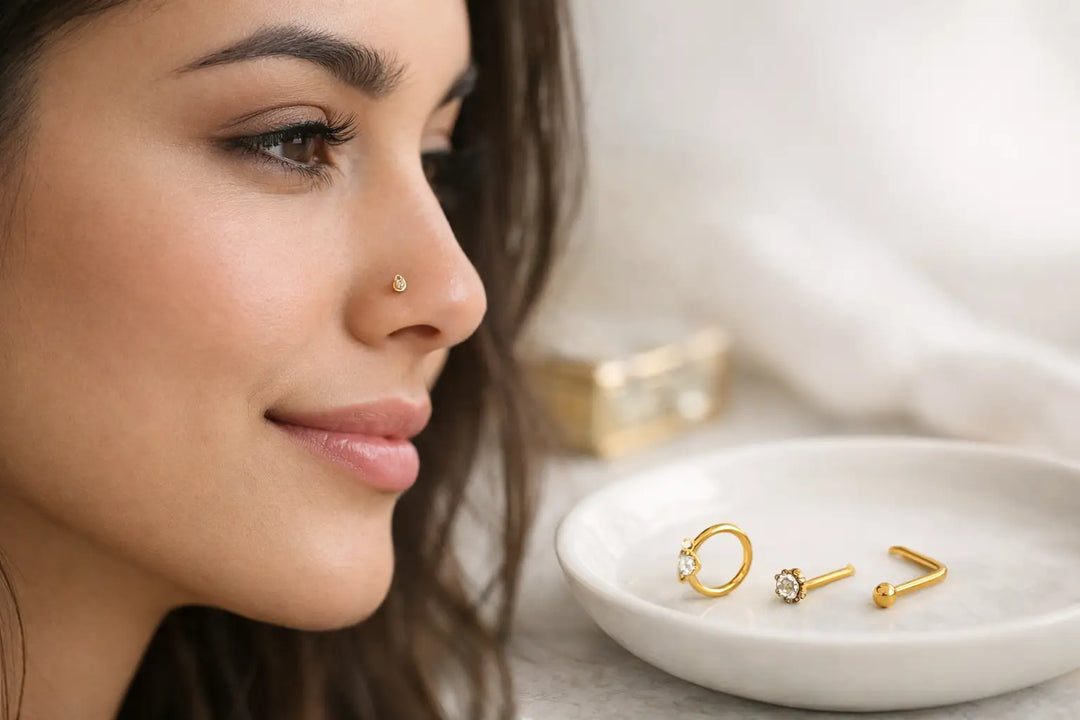 18k Gold Nose Jewellery for Everyday Wear