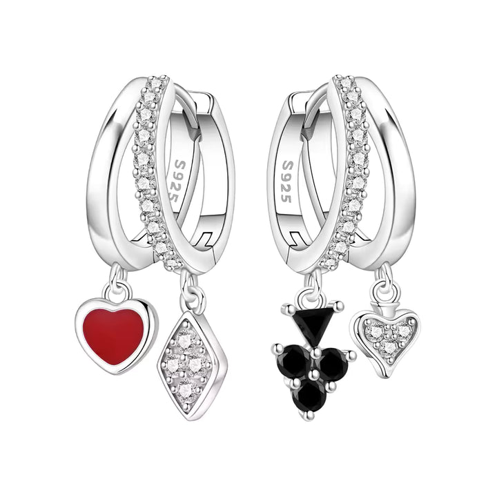 Sterling Silver Casino Drop Earrings