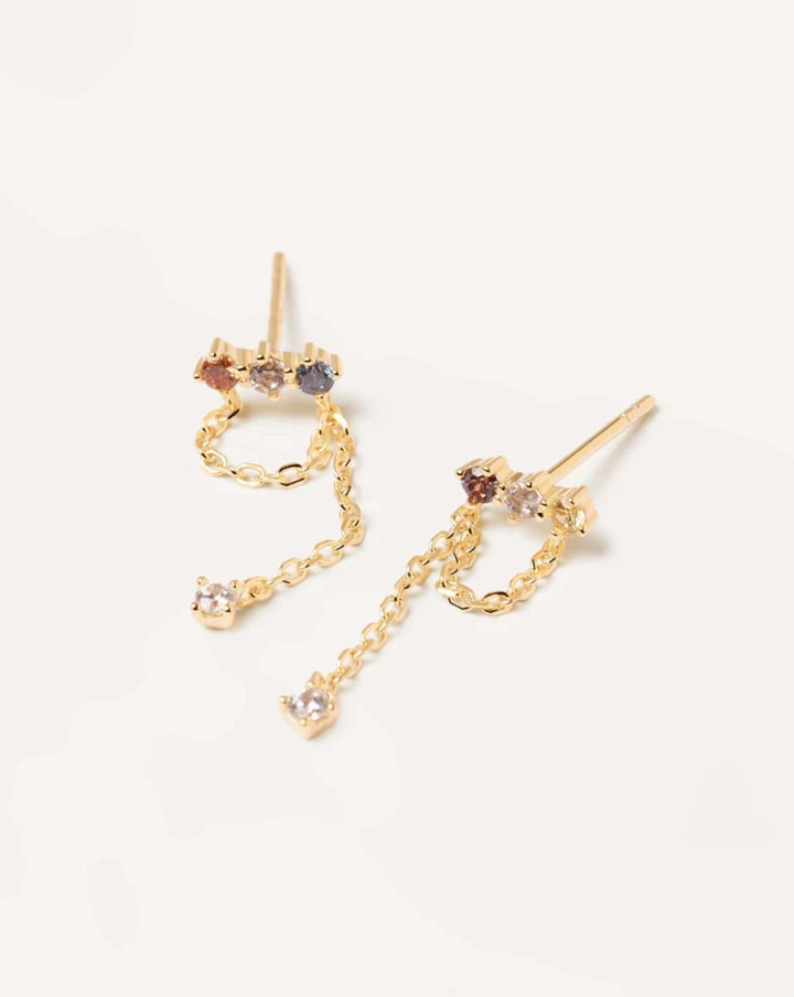 Comet 18 K Gold Plated Chain Link Earring