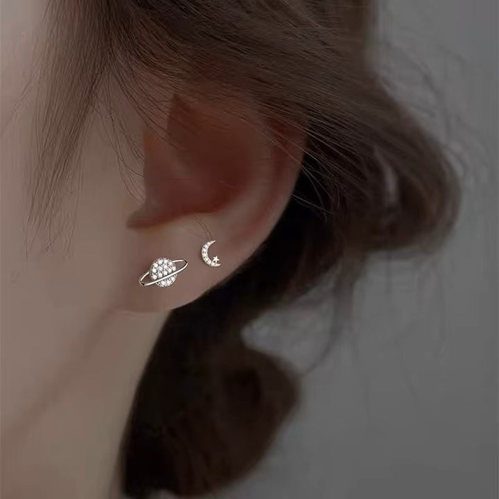 Silver Plated Solar Ear Studs