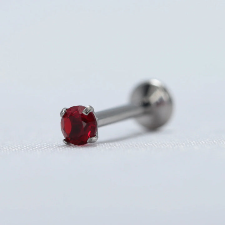 Titanium Claw Set CZ Labret Stud