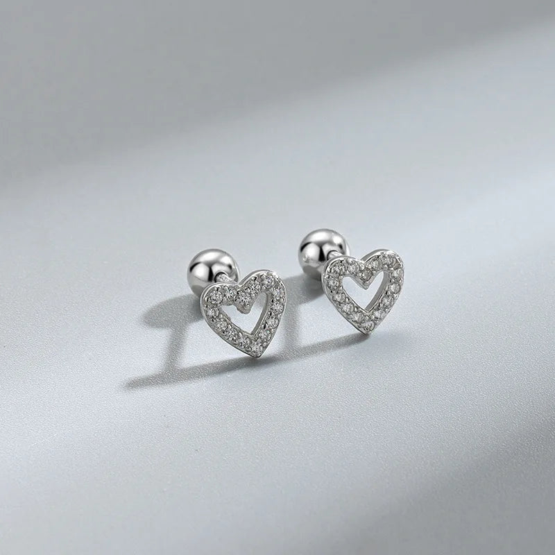 Open Heart shimmer style stud