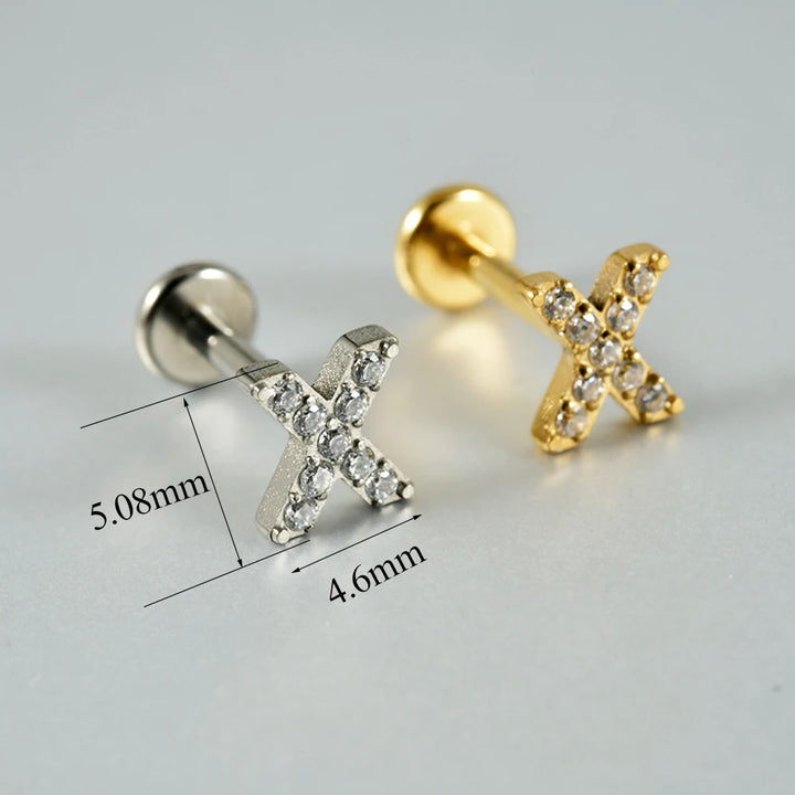 Titanium Flat Backed Kiss Stud.