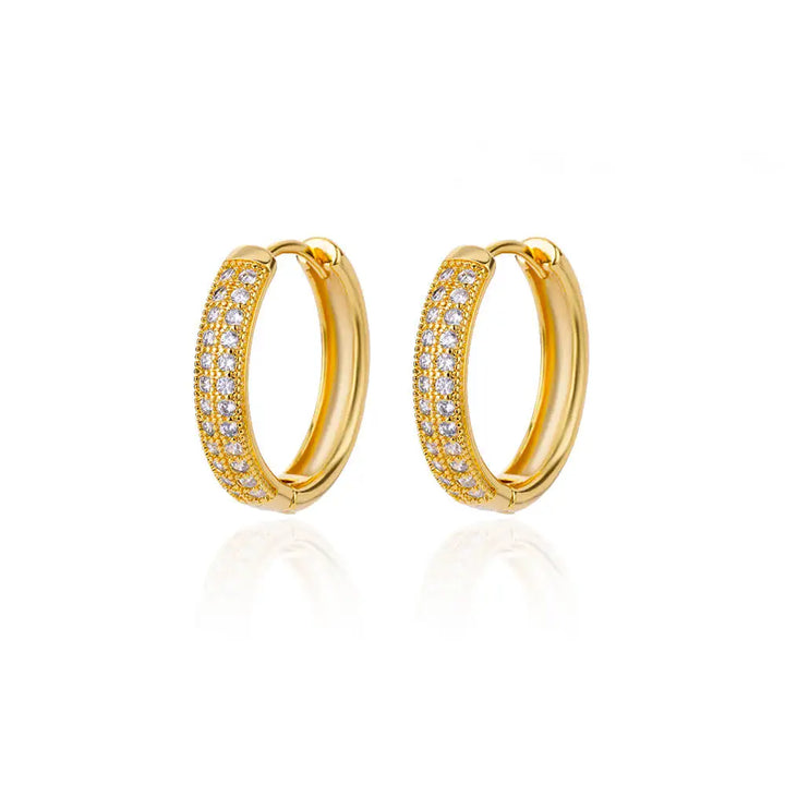 Zircon Round Cubic Zircon Hoop Earrings