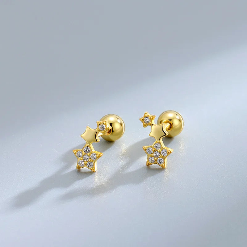 Star Struck screw ball Back Earrings