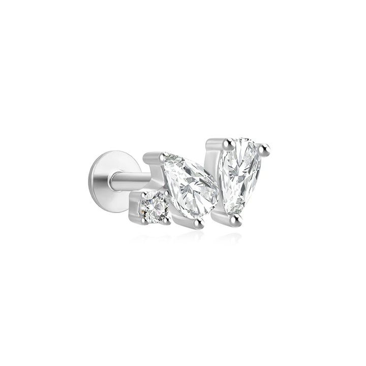 Tumbling Tears CZ Labret Stud