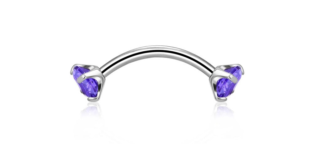 Titanium Internally Threaded Eyebrow Bar.