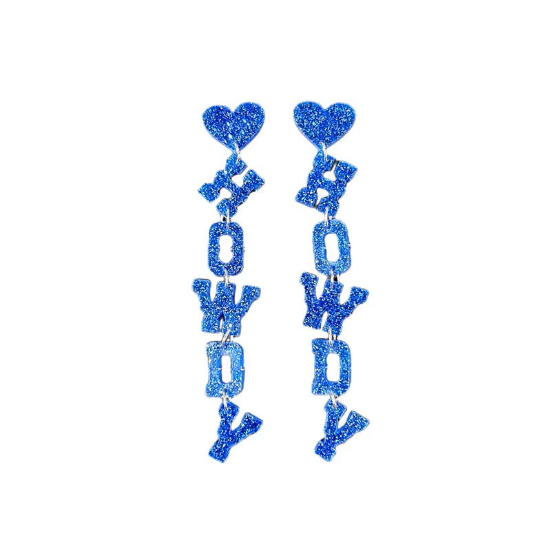 Western Letter HOWDY Drop Stud Drop Earrings