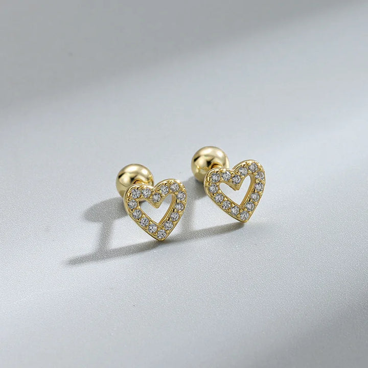 Open Heart shimmer style stud