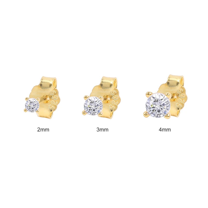 Tripel CZ Stone Stacking Stud Set