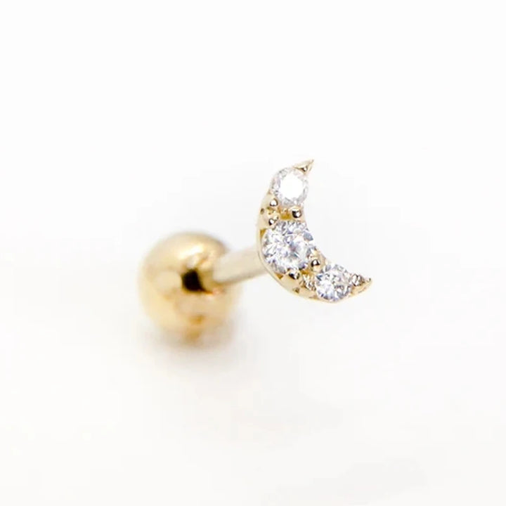 Crystal moon Ball Back Stud