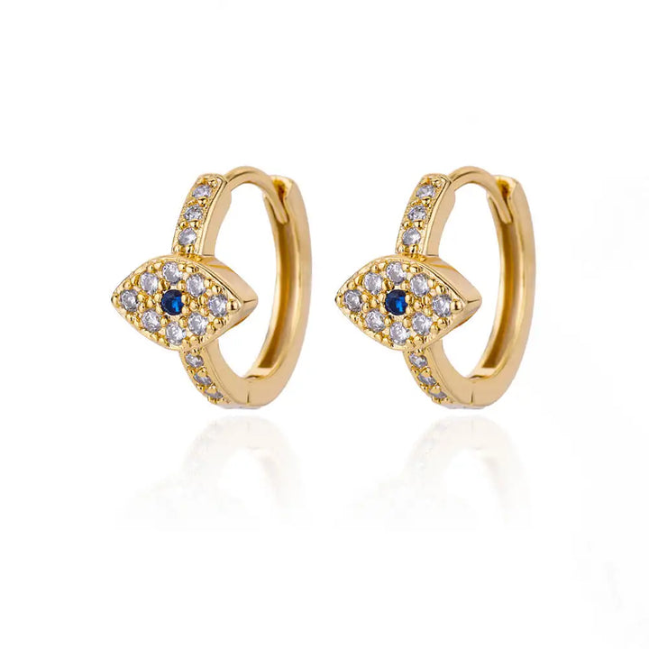 Zircon Cubic Round Eye hoop Earrings