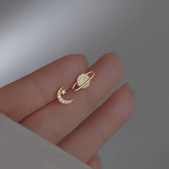 Silver Plated Solar Ear Studs