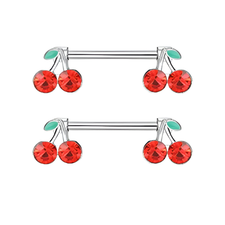 Titanium 2 Pcs. Cherry Nipple Bar
