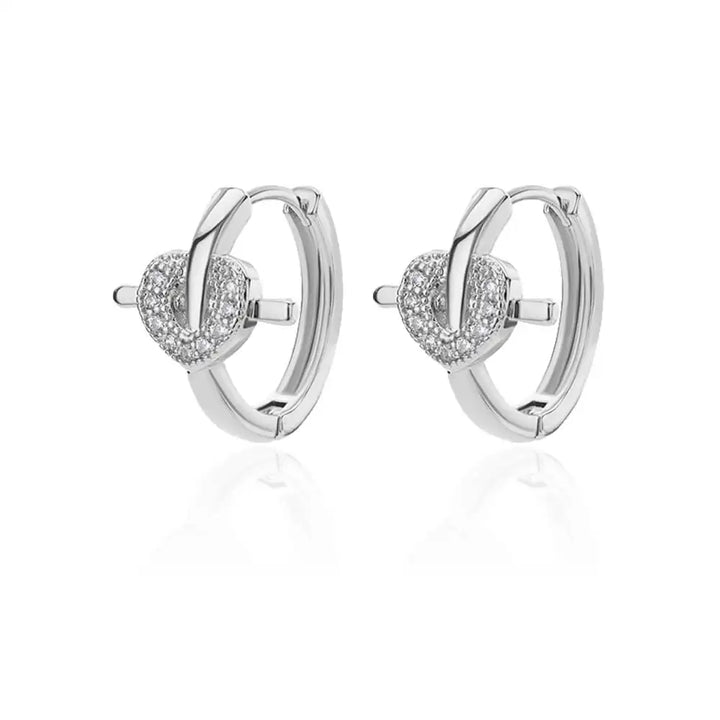 Zircon Polygon Earrings  Stainless Steel Hoop Earrings