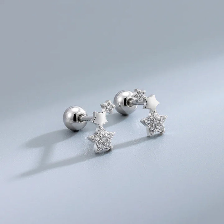 Star Struck screw ball Back Earrings