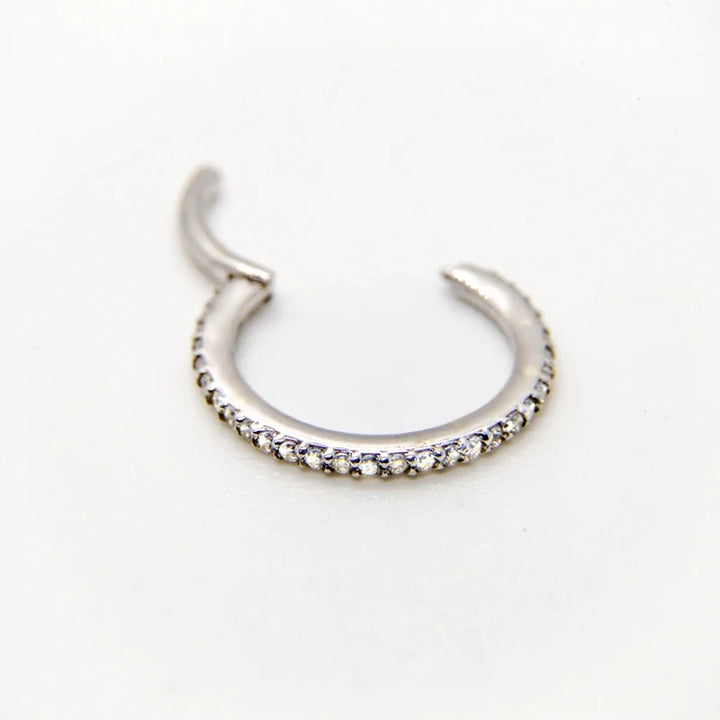 Sterling Silver Micro Cubic Zircon Clicker Ring