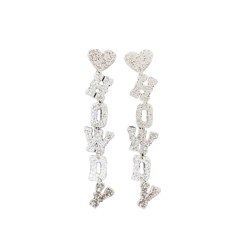 Western Letter HOWDY Drop Stud Drop Earrings