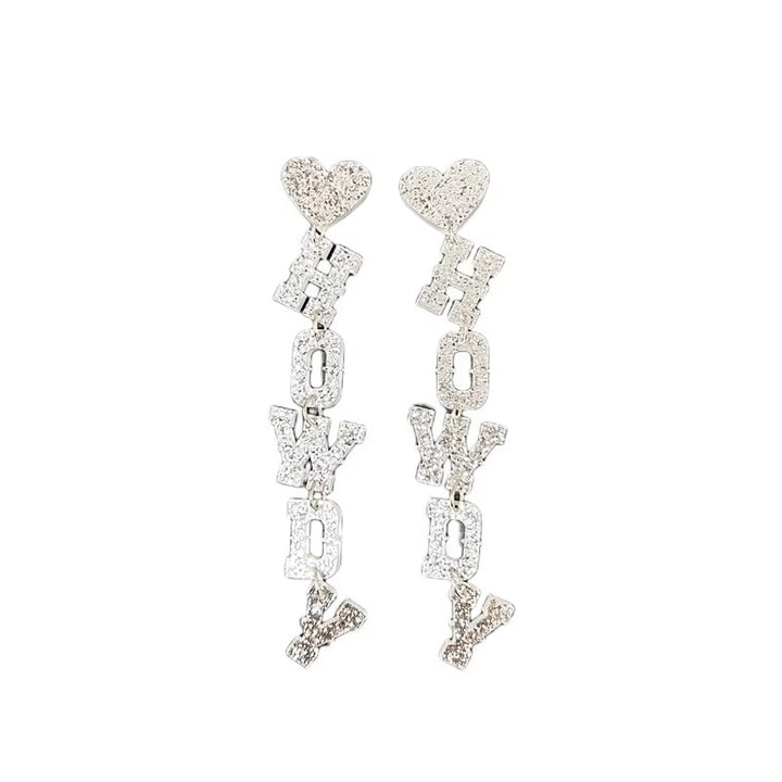 Western Letter HOWDY Drop Stud Drop Earrings