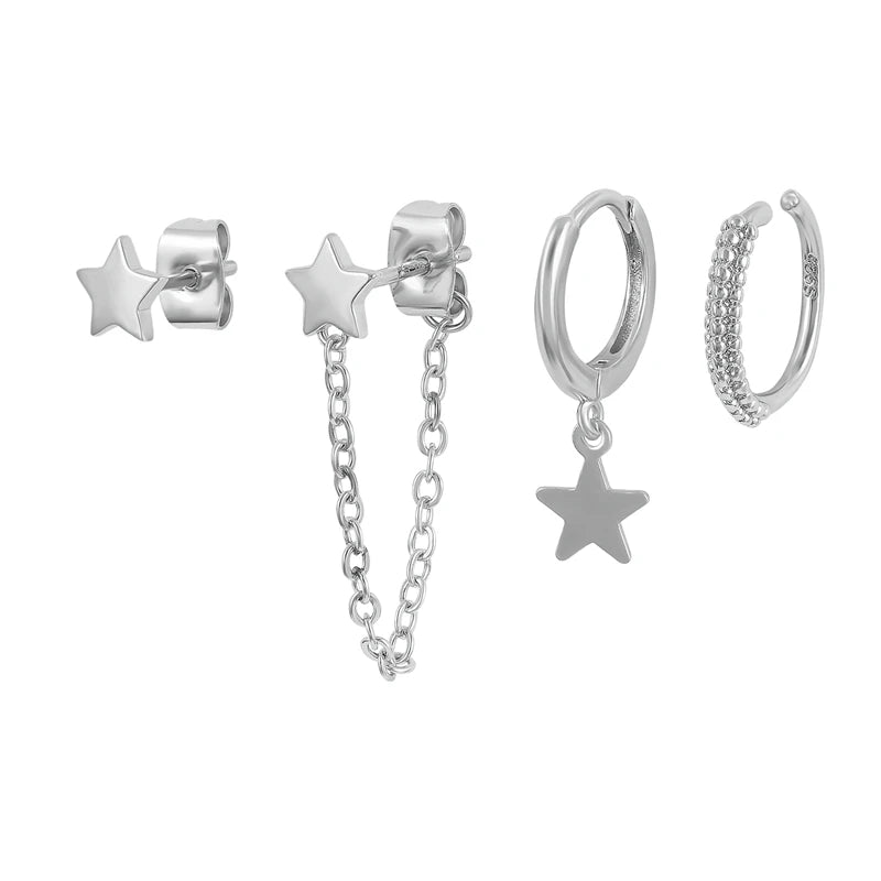 4 Pcs Star Set 18k Gold Plated