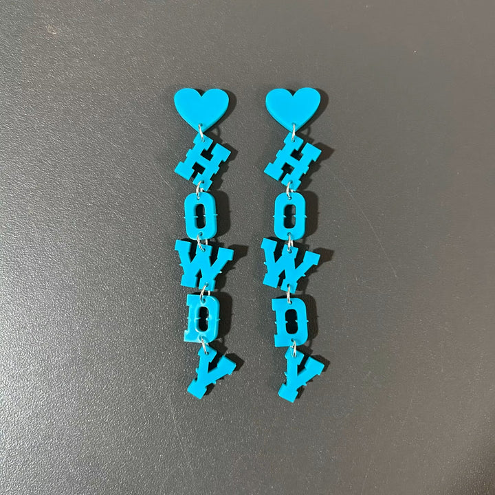 Western Letter HOWDY Drop Stud Drop Earrings