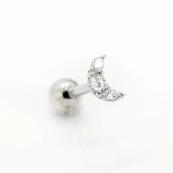 Crystal moon Ball Back Stud