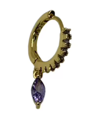 Lilac Teardrop Dangle Hoop