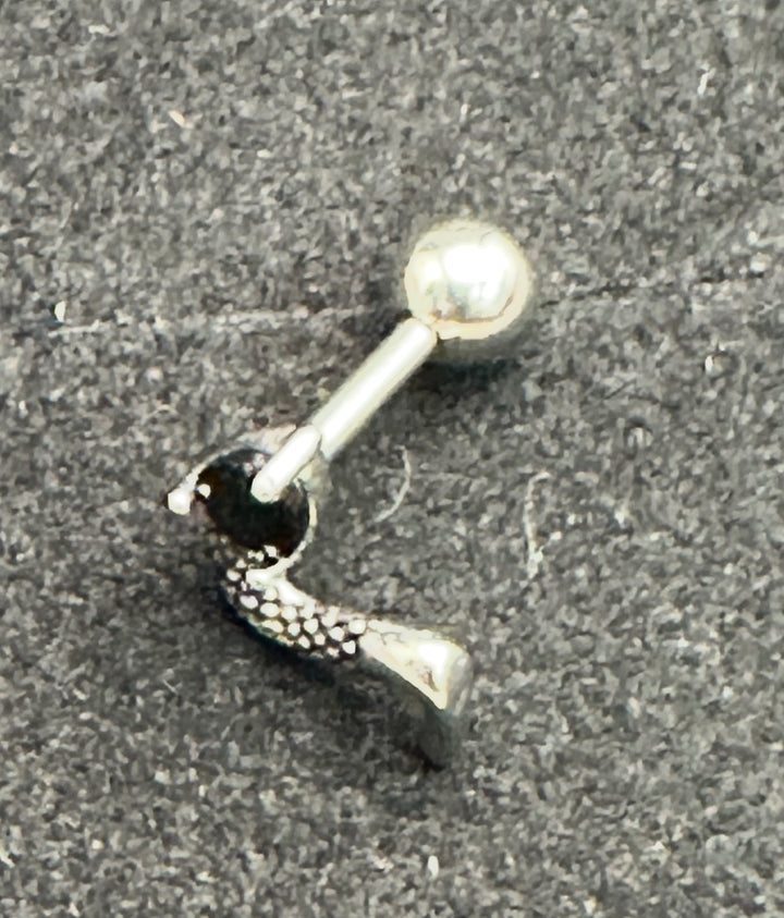 Stainless Steel CZ Serpent Ball Back Stud