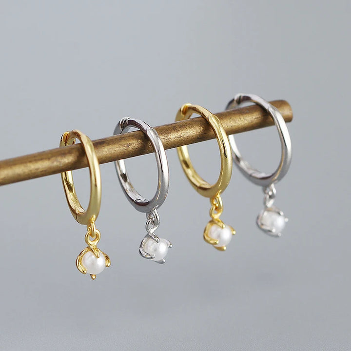 Cresting Wave Pearl Drop Earrings