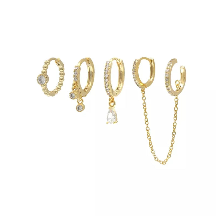 18k Gold Plated Jewelled Earring Set