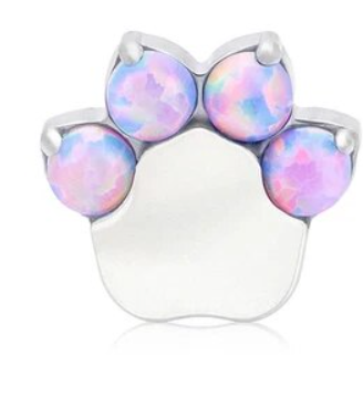 Paw Shape Crystal Labret Stud