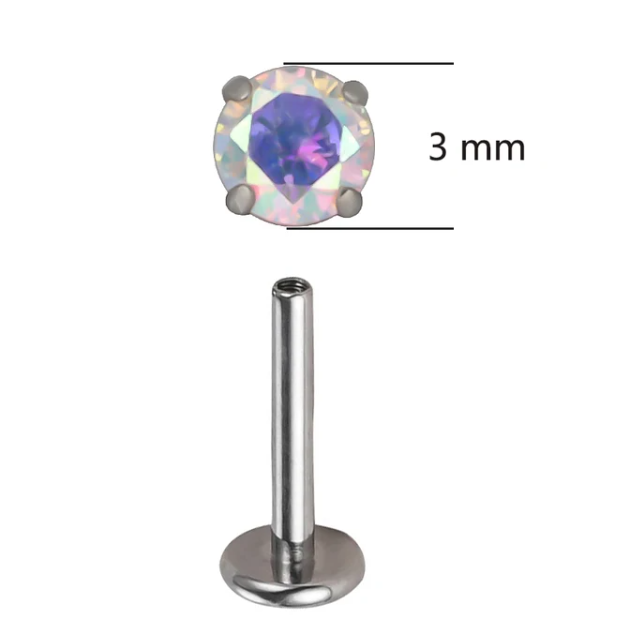 Titanium Labret Internally Threaded Flat Backed Stud