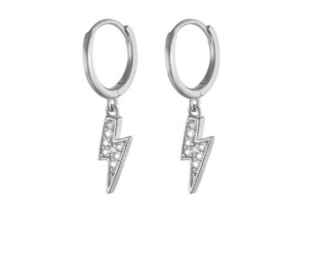 Lightning Strike Clicker Hoop Earrings